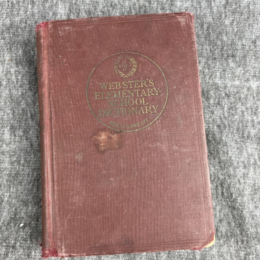 Vintage 1914 Webster's Elementary-School Dictionary Maroon HC American Book Co